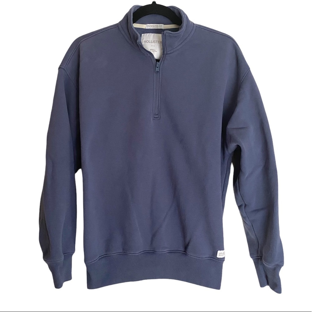 Holister powder blue oversized zip up sweater